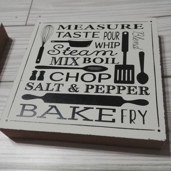 Farmhouse Decor For Tier Tray Kitchen Measurement Conversion Sign & Utensils NEW - Picture 2 of 7